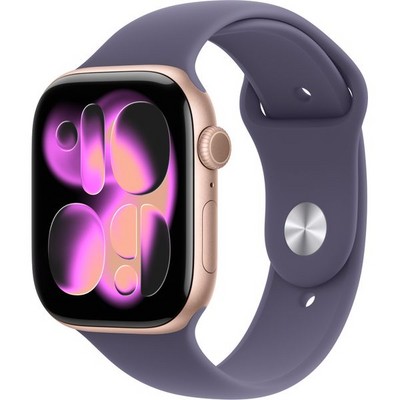 Умные часы Apple Watch Series 11, 46 mm, Rose Gold Aluminium Purple Fog Sport Band - фото 52020