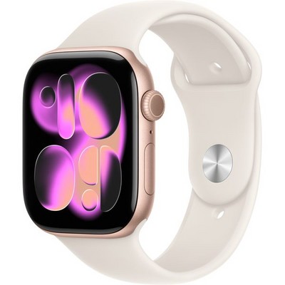 Умные часы Apple Watch Series 11, 46 mm, Rose Gold Aluminium Starlight Sport Band - фото 52023