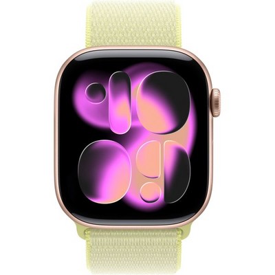 Умные часы Apple Watch Series 11, 46 mm, Rose Gold Aluminium Neon Yellow Sport Loop - фото 52036