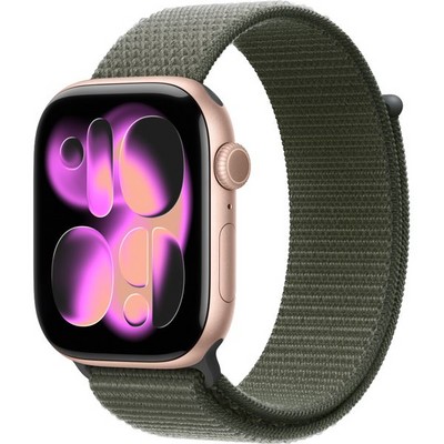 Умные часы Apple Watch Series 11, 46 mm, Rose Gold Aluminium Forest Sport Loop - фото 52044
