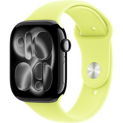 Умные часы Apple Watch Series 11, 46 mm, Jet Black Aluminium Neon Yellow Sport Band - фото 52050