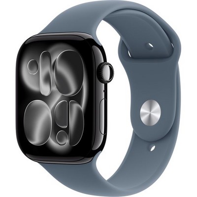 Умные часы Apple Watch Series 11, 46 mm, Jet Black Aluminium Anchor Blue Sport Band - фото 52053