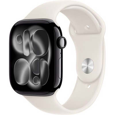 Умные часы Apple Watch Series 11, 46 mm, Jet Black Aluminium Starlight Sport Band - фото 52059