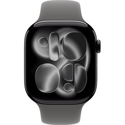 Умные часы Apple Watch Series 11, 46 mm, Jet Black Aluminium Stone Gray Sport Band - фото 52066