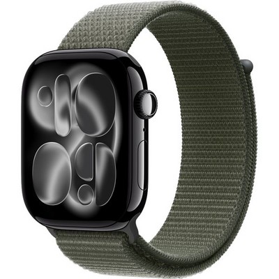 Умные часы Apple Watch Series 11, 46 mm, Jet Black Aluminium Forest Sport Loop - фото 52080