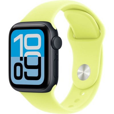 Умные часы Apple Watch SE 3, 40 mm, Midnight Aluminium Neon Yellow Sport Band - фото 52122