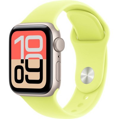 Умные часы Apple Watch SE 3, 40 mm, Starlight Aluminium Neon Yellow Sport Band - фото 52158