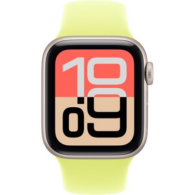 Умные часы Apple Watch SE 3, 40 mm, Starlight Aluminium Neon Yellow Sport Band - фото 52159