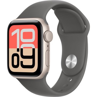Умные часы Apple Watch SE 3, 40 mm, Starlight Aluminium Stone Gray Sport Band - фото 52173
