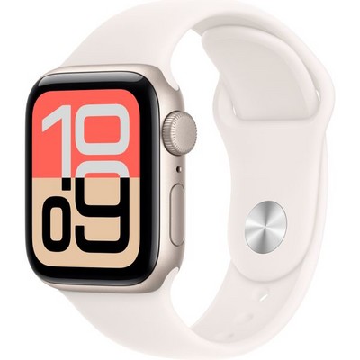 Умные часы Apple Watch SE 3, 40 mm, Starlight Aluminium Light Blush Sport Band - фото 52176