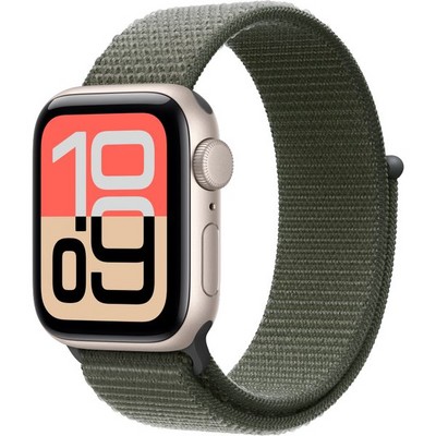Умные часы Apple Watch SE 3, 40 mm, Starlight Aluminium Forest Sport Loop - фото 52188