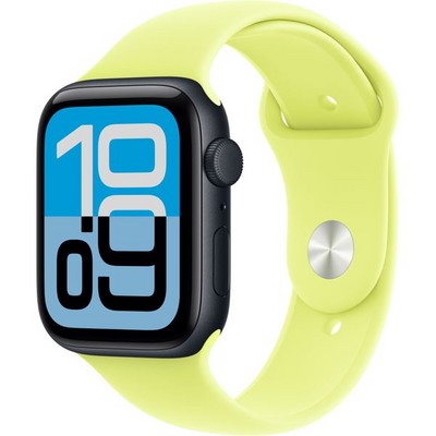 Умные часы Apple Watch SE 3, 44 mm, Midnight Aluminium Neon Yellow Sport Band - фото 52194