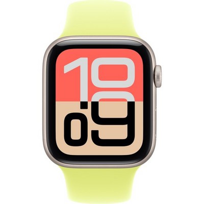 Умные часы Apple Watch SE 3, 44 mm, Starlight Aluminium Neon Yellow Sport Band - фото 52231