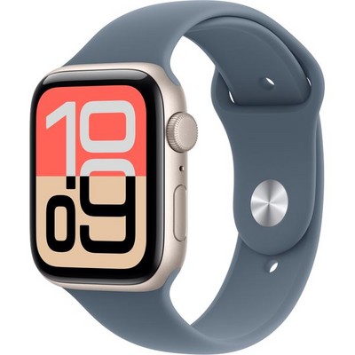 Умные часы Apple Watch SE 3, 44 mm, Starlight Aluminium Anchor Blue Sport Band - фото 52233