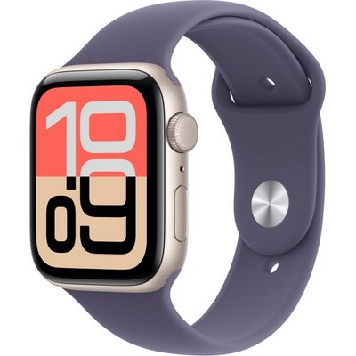 Умные часы Apple Watch SE 3, 44 mm, Starlight Aluminium Purple Fog Sport Band - фото 52236