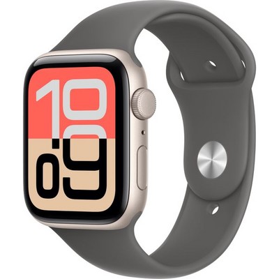 Умные часы Apple Watch SE 3, 44 mm, Starlight Aluminium Stone Gray Sport Band - фото 52245