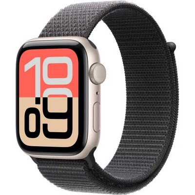 Умные часы Apple Watch SE 3, 44 mm, Starlight Aluminium Dark Gray Sport Loop - фото 52263