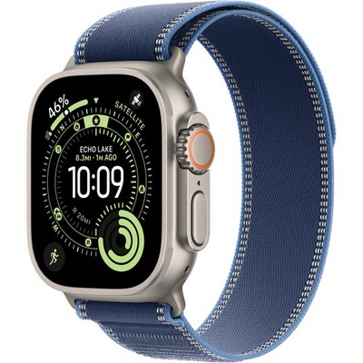 Умные часы Apple Watch Ultra 3, 49 mm, Natural S-M/М-L Trail Loop Blue/Bright Blue - фото 52275