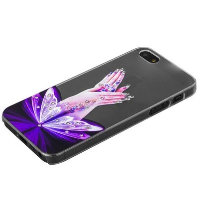 Чехол-накладка Creative для iPhone SE/ 5S/ 5 пластик со стразами тип 14 - фото 7579