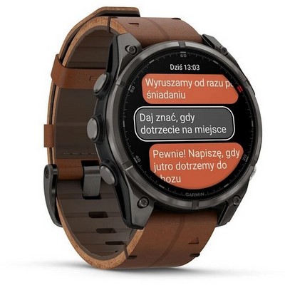 Умные часы Garmin Fenix 8 Pro 47mm Amoled Sapphire Titanium Carbon Grey Chestnut Leather 010-03198-40 - фото 55847