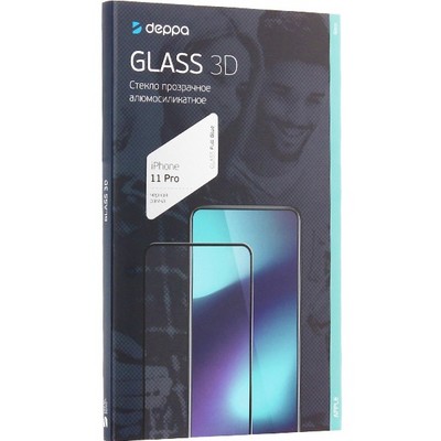 Стекло защитное Deppa 3D Full Glue D-62585 для iPhone 11 Pro/ XS/ X (5.8") 0.3mm Black - фото 4810