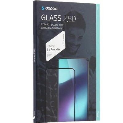 Стекло защитное Deppa 2.5D Full Glue D-62590 для iPhone 11 Pro Max/ XS MAX (6.5") 0.3mm Black - фото 4814