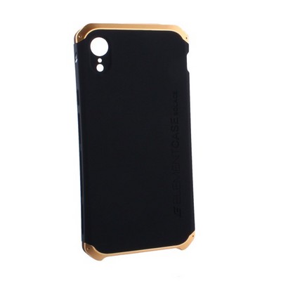 Чехол-накладка противоударный (AL&Pl) для Apple iPhone XR (6.1") Solace Черный (золотистый ободок) - фото 7805