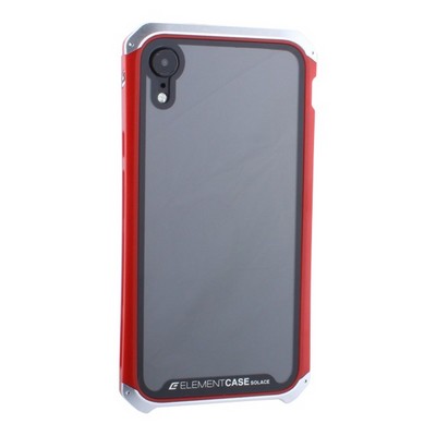 Чехол-накладка противоударный (AL&Glass) для Apple iPhone XR (6.1") G-Solace серебристо-красный ободок - фото 7817