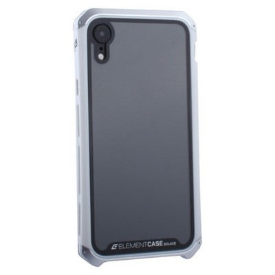 Чехол-накладка противоударный (AL&Glass) для Apple iPhone XR (6.1") G-Solace серебристо-белый ободок - фото 7822