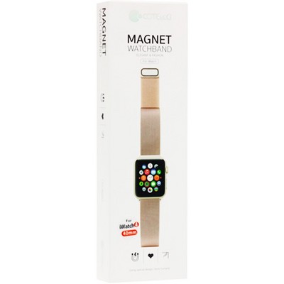 Ремешок из нержавеющей стали COTECi W6 MAGNET Band (WH5202-BR) для Apple Watch 40мм/ 38мм Черный - красный - фото 7871