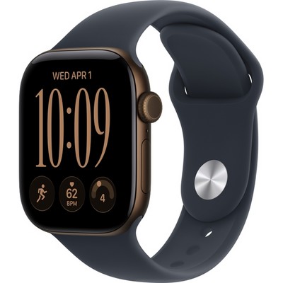 Умные часы Apple Watch Series 12 42mm GPS Dark Bronze Aluminum Case with Navy Blue Sport Band SM/ML - фото 60622