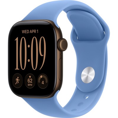 Умные часы Apple Watch Series 12 42mm GPS Dark Bronze Aluminum Case with Wildflower Blue Sport Band SM/ML - фото 60625