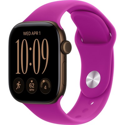 Умные часы Apple Watch Series 12 42mm GPS Dark Bronze Aluminum Case with Magenta Sport Band SM/ML - фото 60628