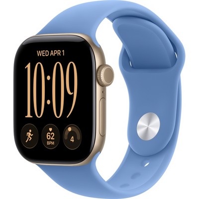 Умные часы Apple Watch Series 12 42mm GPS Light Gold Aluminum Case with Wildflower Blue Sport Band SM/ML - фото 60670