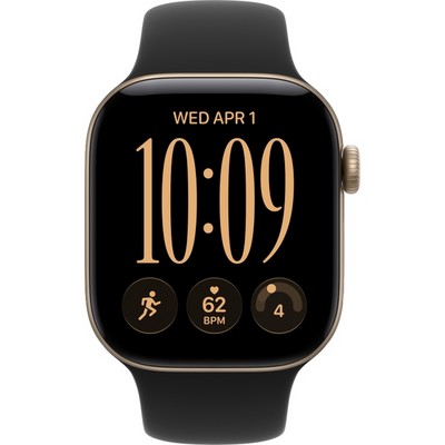 Умные часы Apple Watch Series 12 42mm GPS Light Gold Aluminum Case with Black Sport Band SM/ML - фото 60675