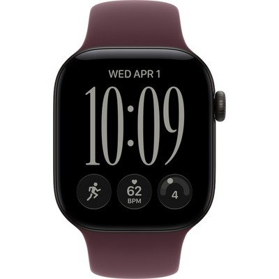 Умные часы Apple Watch Series 12 42mm GPS Black Aluminum Case with Burgundy Sport Band SM/ML - фото 60681