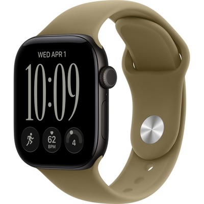 Умные часы Apple Watch Series 12 42mm GPS Black Aluminum Case with Olive Sport Band SM/ML - фото 60682