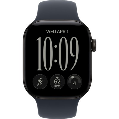 Умные часы Apple Watch Series 12 42mm GPS Black Aluminum Case with Navy Blue Sport Band SM/ML - фото 60685