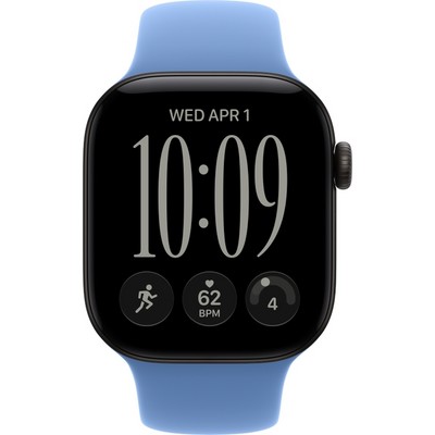 Умные часы Apple Watch Series 12 42mm GPS Black Aluminum Case with Wildflower Blue Sport Band SM/ML - фото 60687