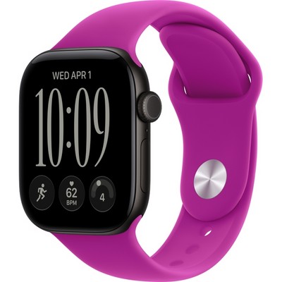 Умные часы Apple Watch Series 12 42mm GPS Black Aluminum Case with Magenta Sport Band SM/ML - фото 60688