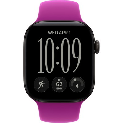 Умные часы Apple Watch Series 12 42mm GPS Black Aluminum Case with Magenta Sport Band SM/ML - фото 60689
