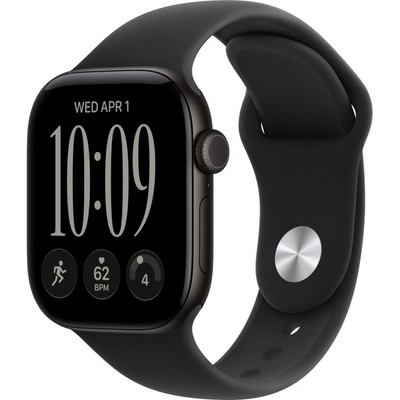 Умные часы Apple Watch Series 12 42mm GPS Black Aluminum Case with Black Sport Band SM/ML - фото 60690