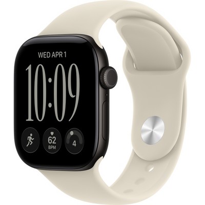 Умные часы Apple Watch Series 12 42mm GPS Black Aluminum Case with Sand Sport Band SM/ML - фото 60692