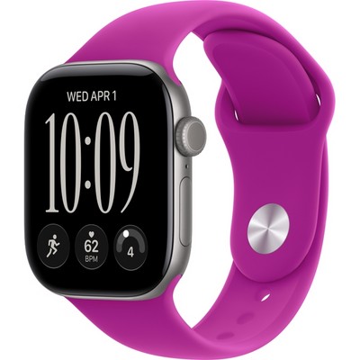 Умные часы Apple Watch Series 12 42mm GPS Space Gray Aluminum Case with Magenta Sport Band SM/ML - фото 60704