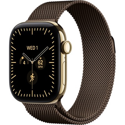 Умные часы Apple Watch Series 12 42mm GPS + Cellular Radiant Gold Titanium Case with Dark Bronze Milanese Loop SM/ML - фото 60721