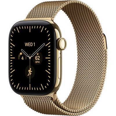 Умные часы Apple Watch Series 12 42mm GPS + Cellular Radiant Gold Titanium Case with Natural Milanese Loop SM/ML - фото 60729