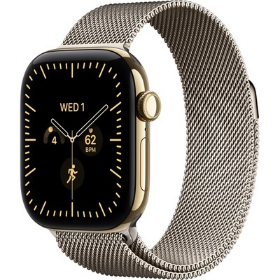 Умные часы Apple Watch Series 12 42mm GPS + Cellular Radiant Gold Titanium Case with Radiant Gold Milanese Loop SM/ML - фото 60731