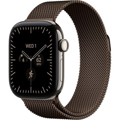 Умные часы Apple Watch Series 12 42mm GPS + Cellular Natural Titanium Case with Dark Bronze Milanese Loop SM/ML - фото 60733