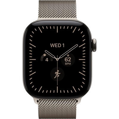 Умные часы Apple Watch Series 12 42mm GPS + Cellular Natural Titanium Case with Radiant Gold Milanese Loop SM/ML - фото 60738