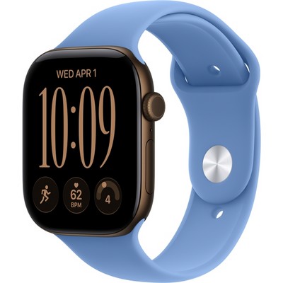 Умные часы Apple Watch Series 12 46mm GPS Dark Bronze Aluminum Case with Wildflower Blue Sport Band SM/ML - фото 60757